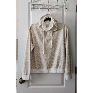 WallFlower Cheetah Animal Print Cowl‎ Neck Pullover Hoodie Women's Size XL